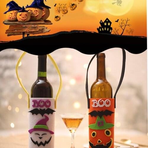 Halloween Wine Bottle Set Halloween Pumpkin Ghost Decorations Wine Bottle Bag Restaurant Winery Creative Bottle Bag