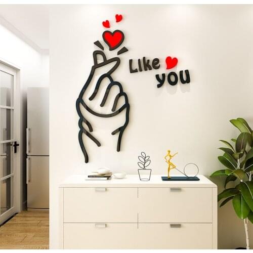 Nordic INS Creative DIY Acrylic Wall Sticker 3D stereo home living room Entrance restaurant background room Layout Wall Sticker