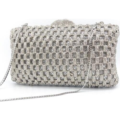18x10CM Diamond-studded Dinner Bag Metal Hard Box Diamond Bag Banquet Dress Hand Women Chain Pouch a6841