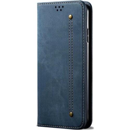 Flip Cover For Xiaomi 9 9c 9a Luxury Denim Pu Leather Wallet Phone Case For Xiaomi Redmi 9 9c 9a