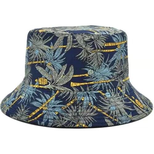 2021 New Unisex Fashion Summer Reversible Banana Tree Printed Fisherman Caps Panama Bucket Hats Gorro Pescador Men Women Outdoor