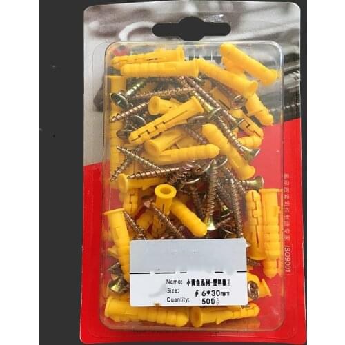 Plastic Expansion Tube Pipe Self Tapping Wall Anchors Drilling Woodworking Plugs Plastic Expansion With Metal Screw kit