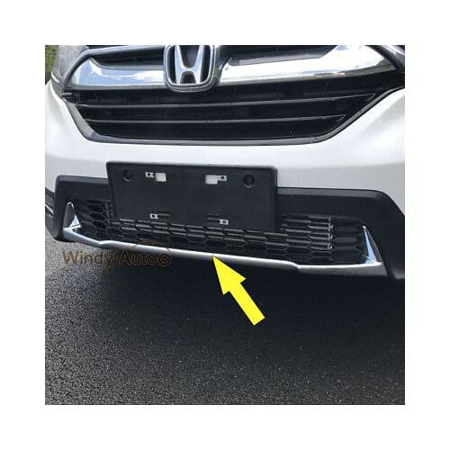 Fit For Honda CRV CR-V 2017 2018 Front Grill Bumper Cover Trim Protector Chrome
