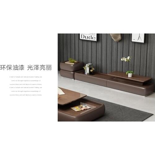 TV stand table living room home furniture modern style fashionable paint wooden leather TV unit cabinet assembly meuble