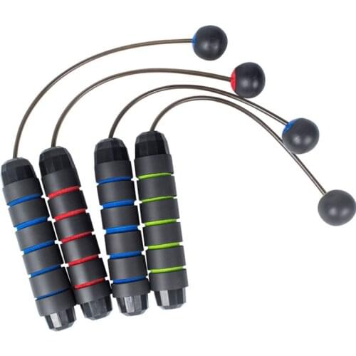 Protable Fitness Ropeless Jump Rope Adjustable Length Rapid Speed Cordless Skipping Rope with Exercise Ball Workouts Exercises