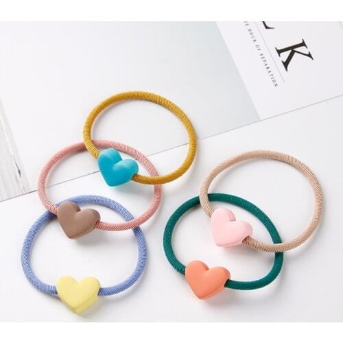 High Elastic Heart Bear Round Shape Rubber Bands For Women Hair Band Kids Children Sweet Candy Colors Hairbands Hair Accessories