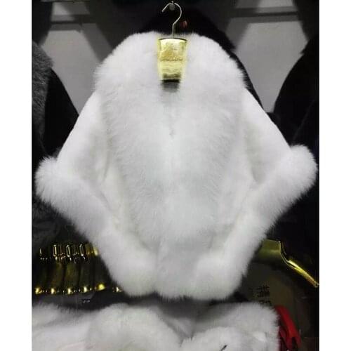 Luxury Autumn Winter Women Rex Rabbit Fur Shawls Fox Fur Trimming Lady Wraps Wedding Bridal Pashmina Stole Capes VF5043