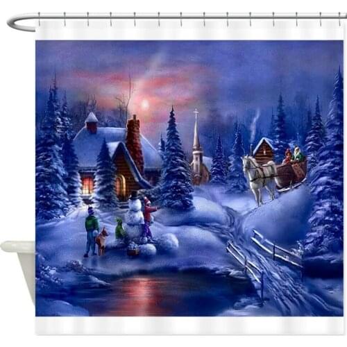 Christmas Decorative Fabric Shower Curtain
