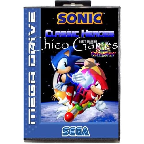 Sega MD games card - Sonic The Hedgehog Classic Heroes EU Cover for Sega MegaDrive Video Game Console 16 bit MD card