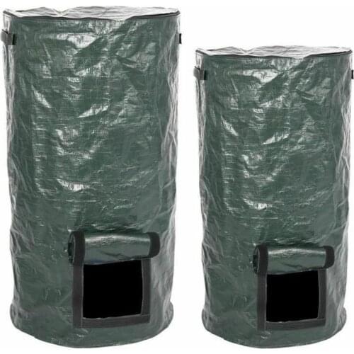Collapsible Garden Yard Compost Bag with Lid Environmental Organic Ferment Waste Collector Refuse Sacks Composter Bin