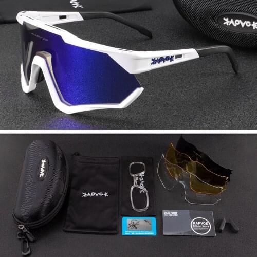 Kapvoe Polarized Cycling Glasses Outdoor Sport Sunglasses UV400 Blocking Sunglasses Bikes Windproof Sunglasses MTB Equipment