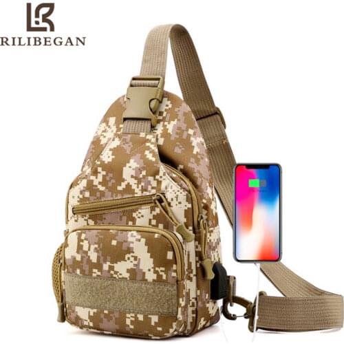 Fashion New Men Chest Bag High Quality Oxford Crossbody Men Bag Multifunction USB Charging Casual Men Travel Bag Chest for Male