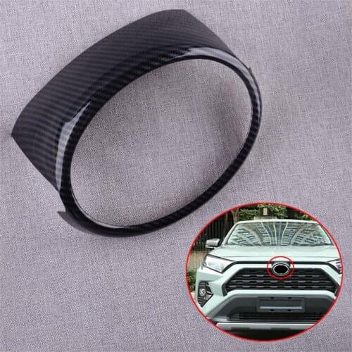Carbon Fiber Style ABS Car Front Grille Logo Cover Trim Frame Decor Fit for Toyota RAV4 2020 2019