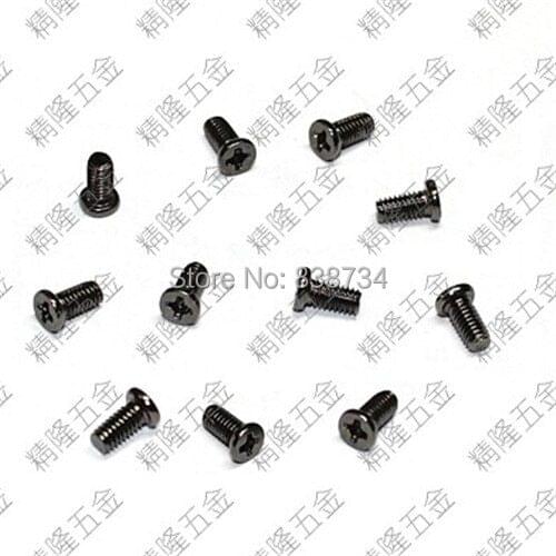100pcs CM2.5*5 steel with black nickel plated phillip flat head laptop back cover screw