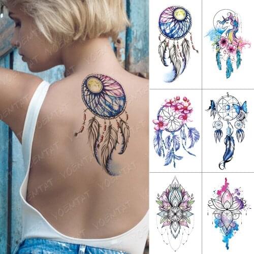 Waterproof Temporary Tattoo Sticker Moon Sun Dreamcatcher Flash Tatto Unicorn Body Art Arm Water Transfer Fake Tatoo Women