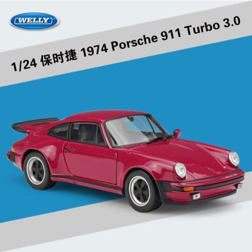 WELLY Diecast 1:24 Scale Metal 1974 Porsche 911 Turbo3.0 Vehicle Sports Car Alloy Toy Car Model Car Toy For Kid Gifts Collection
