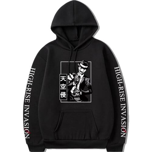 Anime High Rise Invasion Hoodies Women Aesthetic Sniper Mask Clothing Oversized Sweatshirts Tops Pullovers Casual Streetwear