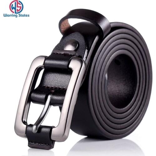 [Warring States] Fashion Vintage Genuine Leather Belts for Women Alloy Pin Buckle Female Belt High Quality Gifts for Women