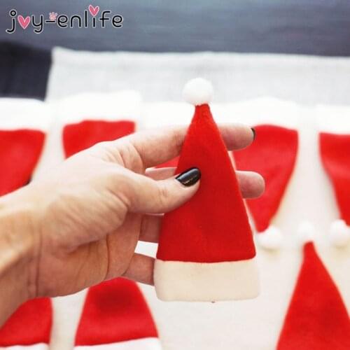 10pcs Christmas Tableware Xmas Caps Cutlery Holder Knife Fork Set Spoon Pocket Christmas Decor Bag Xmas Decorations for Home