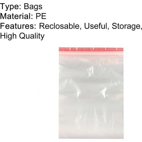 100Pcs Plastic Bags Storaged Dustproof PE Reclosable Plastic Bags for Jewelry