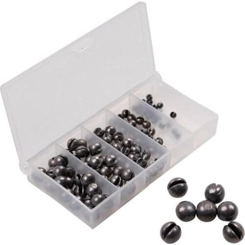 100pcs Fishing Weights Sinkers Split Shot Removable Fishing Weights Assortment Fishing Tackle 0.2g, 0.5g, 1g, 1.5g, 2g
