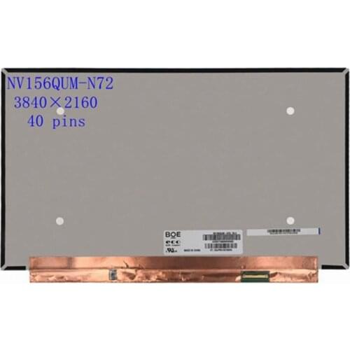15.6 "Led Lcd Screen Matrix NV156QUM-N72 V3.0 NV156QUM N72 72% NTSC 3840X2160 UHD 40pins Display Non-touch