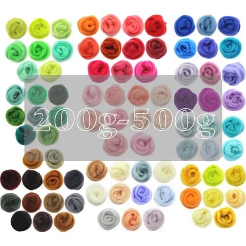 200g Wool Fibre 86 Colors Felting Flower Animal Wool Felting Handmade Spinning DIY Craft Materials Tool Felt Decoration