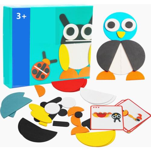 50pcs Animal Wooden Jigsaw Puzzle Board Set Colorful Baby Educational Wooden Toy For Children Learning Developing Toys