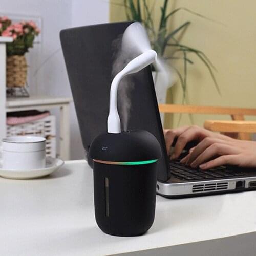 3 in 1 Aroma Diffuser Mushroom Humidifier Mini Air Purifier Aromatherapy Essential Oil Diffuser LED Night Light USB Fan Fogger
