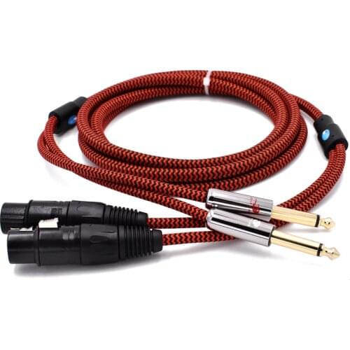 Hifi Regular 3 Pin XLR to 1/4" Jack Cable for Amp Mixer Console Gold-plated 2*6.35mm to 2*XLR Female Audio Cable 1M 2M 3M 5M 8M