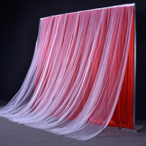 White color wedding backdrop curtain event party decor customized wedding stage background ice silk drape decoration for stage