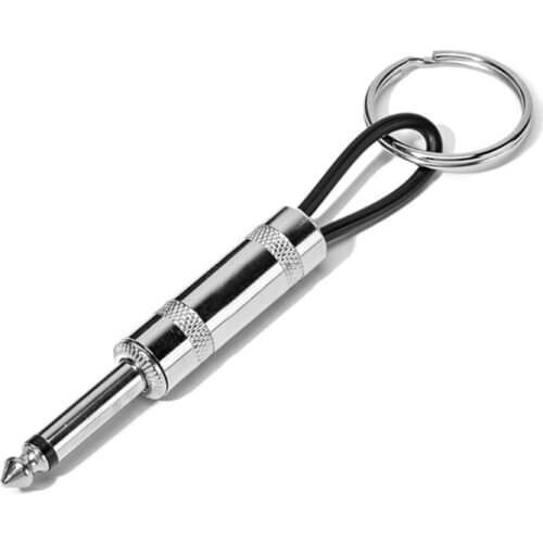 Key Storage Guitar Key Holder Accessory Plug Type Keychain Portable Stainless Steel Key Ring