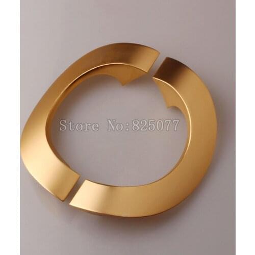 1Pair Semicircle Champagne/Alumina/Jazz Black Space Aluminum Glass Door Handle Office Bathroom Door Handle Length 250mm JF1249