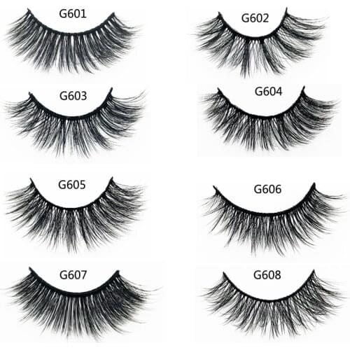 Flash Girl Hot sale G6 series 8 style Natural 5 pairs handmade 3D mink hair eyelashes