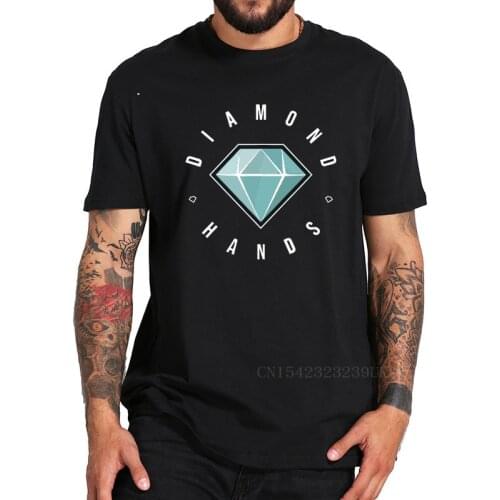 Diamond Hands GME Stock Market WHT Text T Shirt Gamestonk Autist Stonk Market Bettors Tshirt 100% Cotton Tees Tops