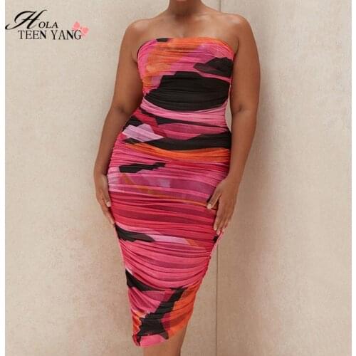 Летние платья миди HolaTeenYang China At AliExpress