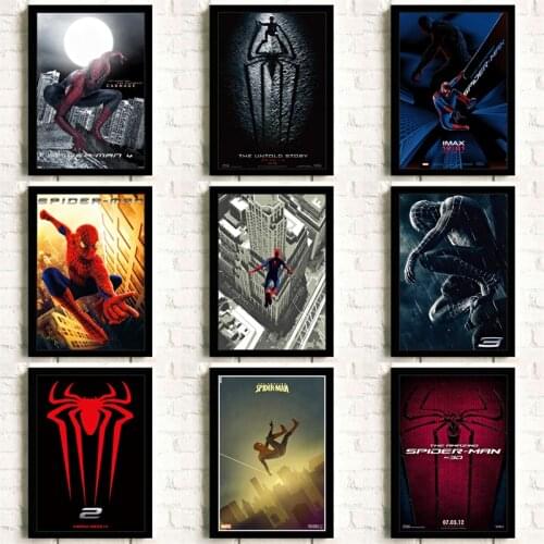 Spiderman Hero Movie Canvas Paintings Marvel Avengers Anime Posters and Prints Wall Art Pictures for Living Room Home Decoration