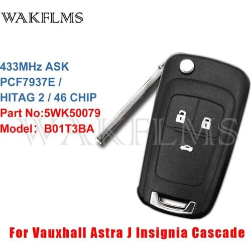 For Vauxhall Astra J Insignia Cascade 2009 2010 2011 2012 2013 2014 2015 2016 Flip Car Key 5WK50079 B01T3BA