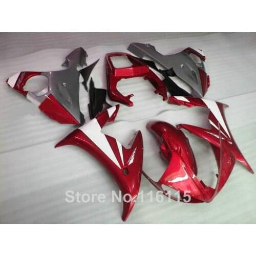 Customize motorcycle fairing kit for YAMAHA YZF R6 03 04 05 red black white R6 2003 2004 2005 fairings set 2378