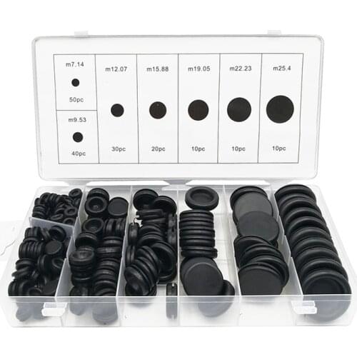 170Pcs Rubber Grommet Kit Firewall Hole Plug Set Electrical Wire Gasket Kit for Valve Water Pipe Tools Set