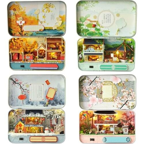 DIY Wooden House Miniaturas with Furniture DIY Miniature House Casa Doll house Toys for Children Birthday Gifts Box Theatre TH5