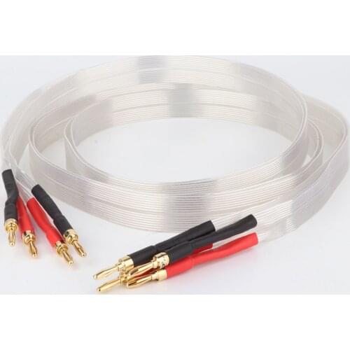 Nordost style HiFi Audio Speaker Cable OFC Silver Plated Speaker Wire Hi-end Loudspeaker Cable with Gold Plated Banana Plug