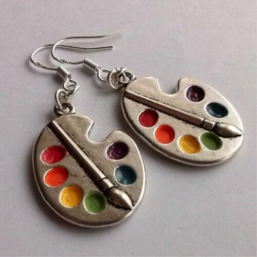 2020 New Palette Earrings Silver Earrings Artist Earrings Wonderful Silver Bright Artist Palette Earrings