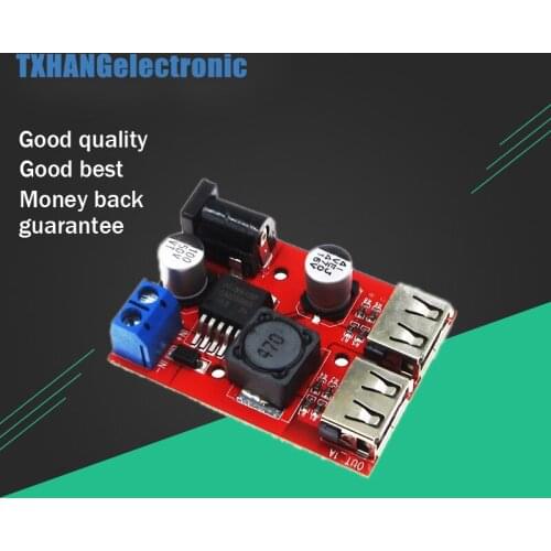 Dual USB DC-DC 9V 12V 24V 36V to 5V 3A Step Down Buck Converter Board Car Charger Solar Power Supply Module diy electronics