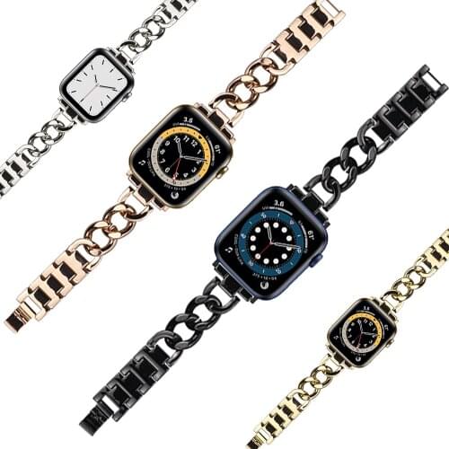 Correa for apple watch se 6 band 40mm 44mm for iwatch series 5 4 3 38mm 42mm strap Stainless Steel Metal Replacement Accessories