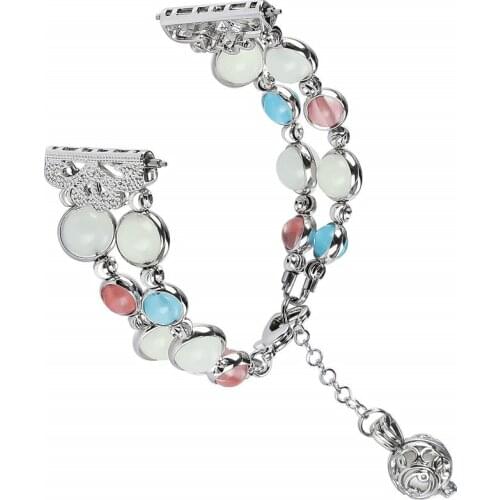 20mm 22mm Watch Strap Women Bracelet for Samsung Galaxy Watch 3 Band 41mm/45mm/46mm/42mm/Active 2 1/S3 Luminous Bead Metal Belt