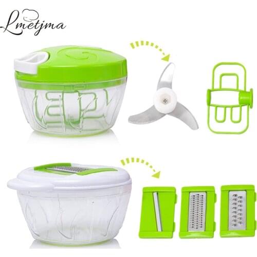 LMETJMA Manual Vegetable Chopper Powerful Easy Pull Hand Food Slicer Salad Slicer Vegetable Cutter Dicer Potato Slicer LK0728O