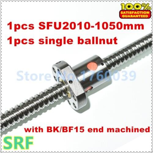 Ballscrew SFU2010 L=1050mm Rolled Ballscrew with ballnut for CNC parts with BK/BF15 end machined