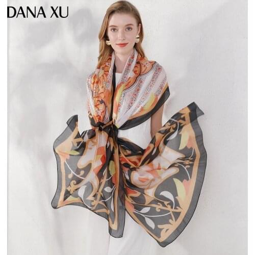 2020 Silk Long Scarf Luxury Brand Women New Design Beach Blanket Shawl Wear Swimwear Bandana Hijab Face Shield Foulard