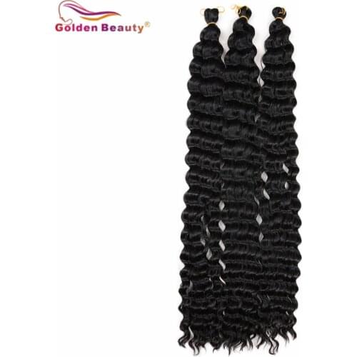 GoldenBeauty Long Straight Deep Curly Water Wave Low Temperature Fiber Synthetic Crochet Braids Hair Grey Pink 30inch Deep Twist